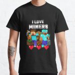تیشرت با طرح  i love miners minecraft ماینکرافت