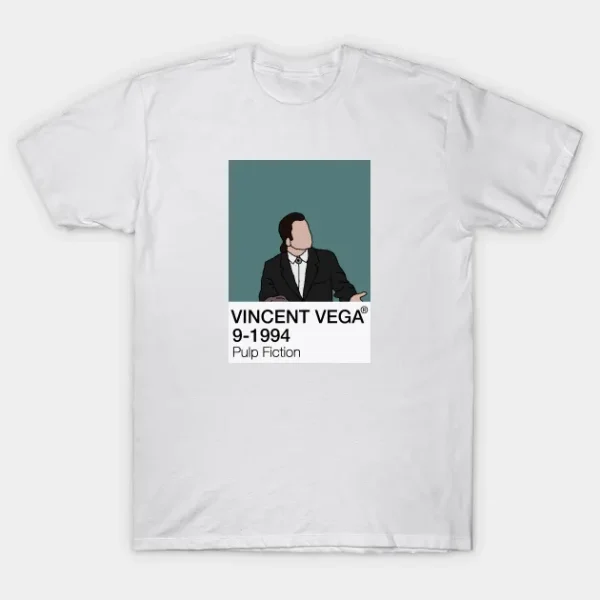 تی شرت کلاسیک داستان عامه پسند | تی شرت Pulp Fiction طرح Vincent Vega