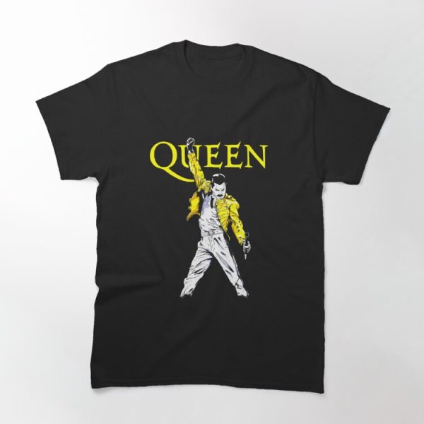 تیشرت گروه موسیقی Queen کویین تیشرت Freddie Mercury Official Monochrome Block Face