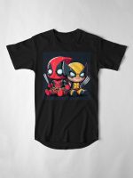 Deadpool Wolverine chibi Long T-Shirt