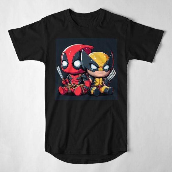 Deadpool Wolverine chibi Long T-Shirt