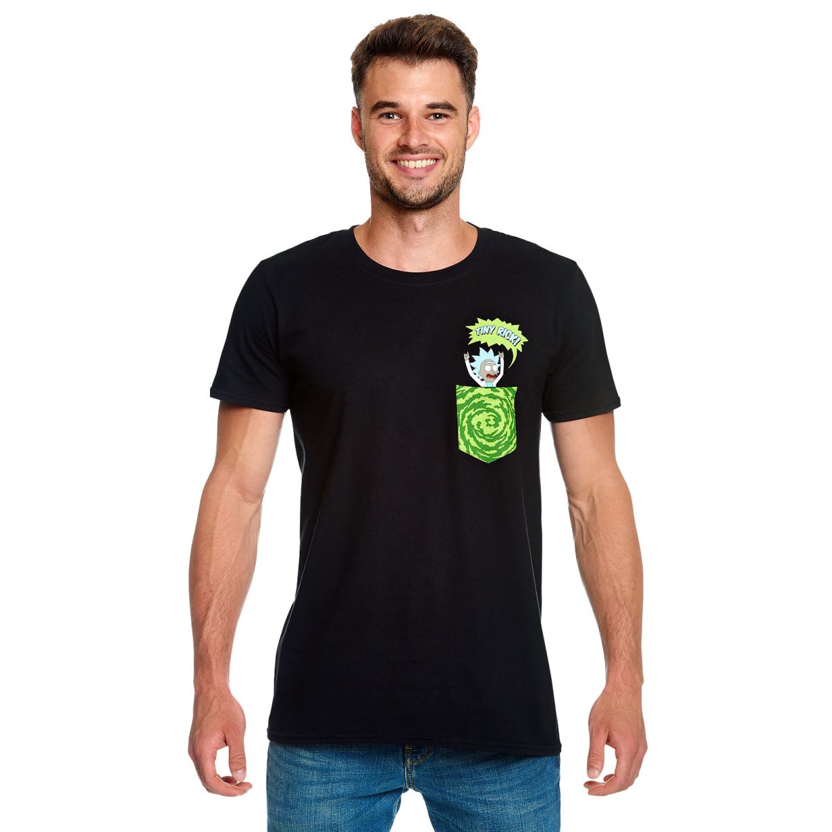 Rick and Morty - Tiny Pocket Rick T-Shirt black