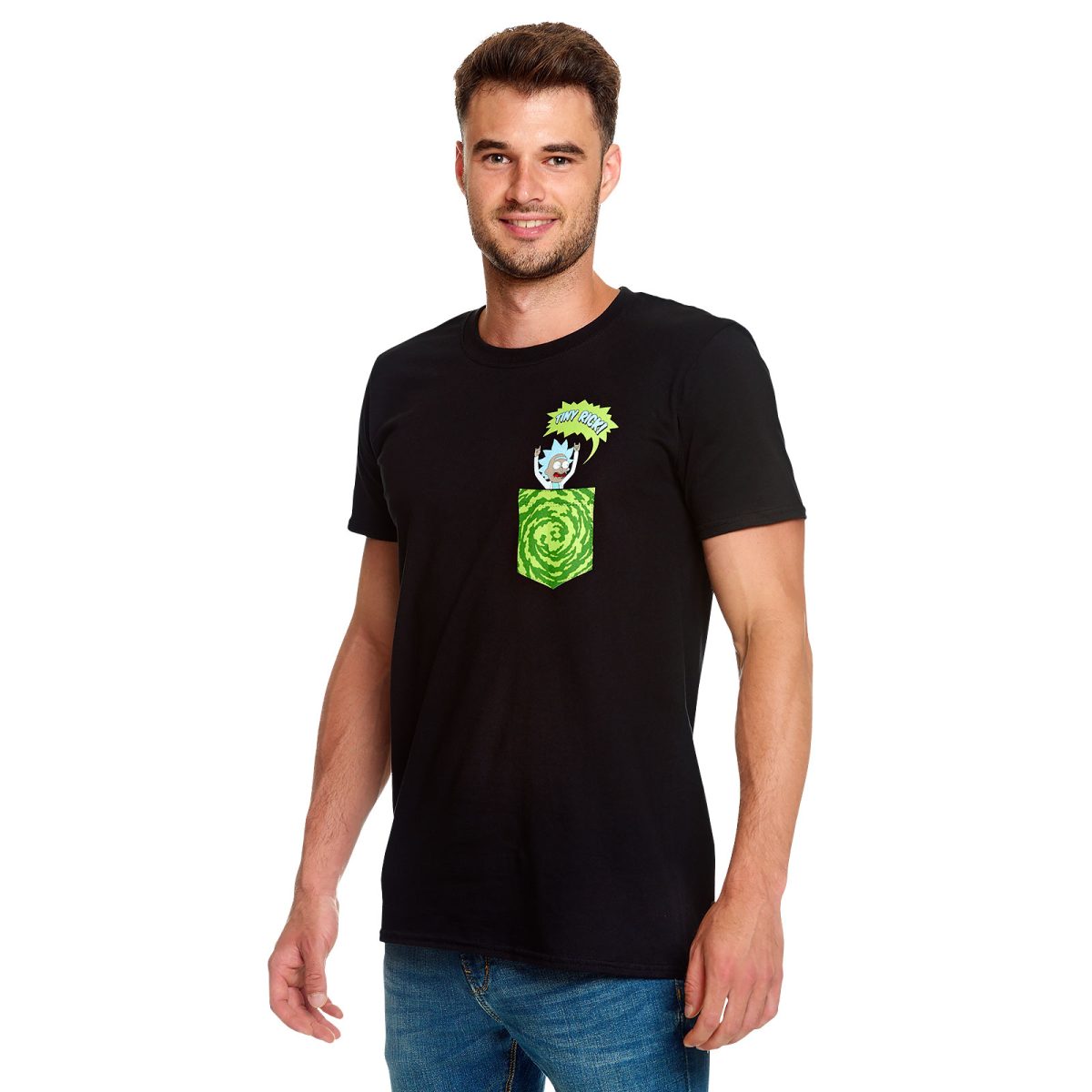 Rick and Morty - Tiny Pocket Rick T-Shirt black